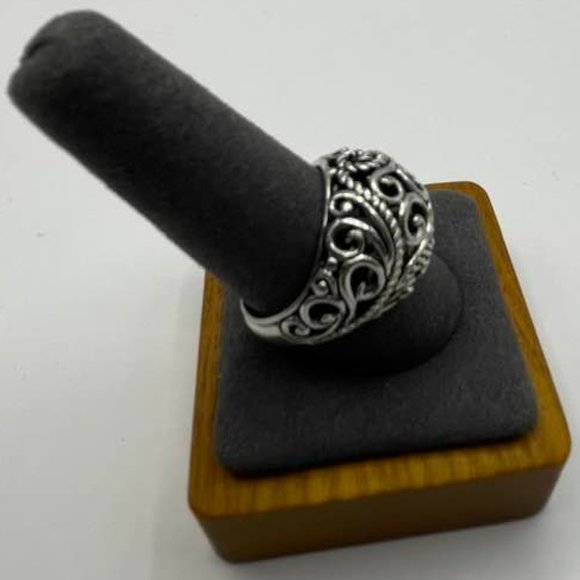 Carolyn Pollack Large Swirly Dome Sterling Silver Designer Ring - approx… - Picture 5 of 13
